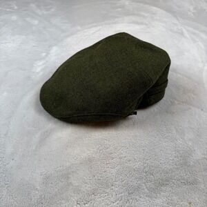 Mucros Weavers Trinity Flat Cap Mens Green Wool Tweed Irish Driving Hat Size M